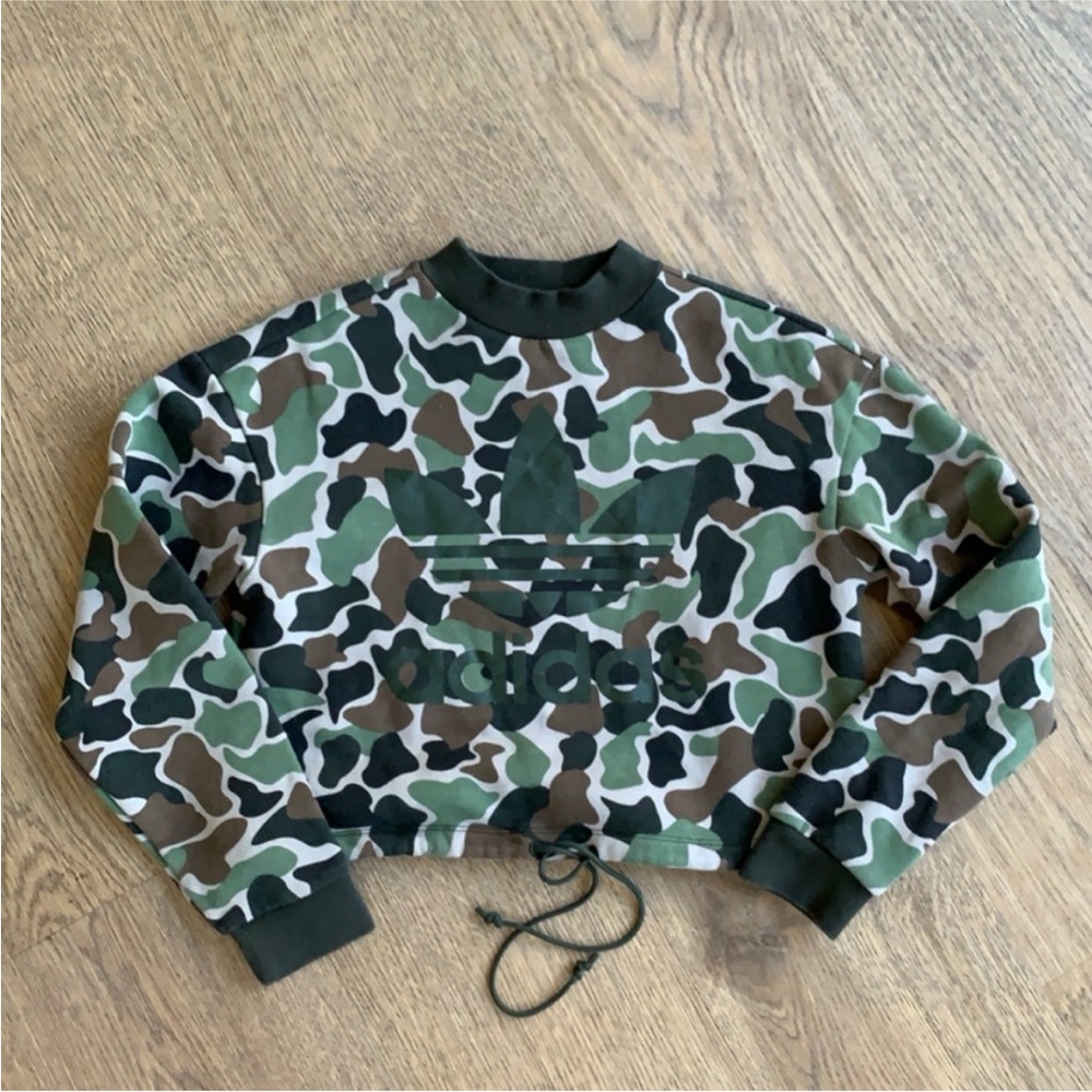 Adidas Camo Crop Sweatshirt